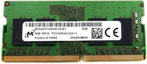 Пам'ять Micron 8 ГБ SO-DIMM DDR4 3200 МГц (MTA4ATF1G64HZ-3G2E1) 41576 фото