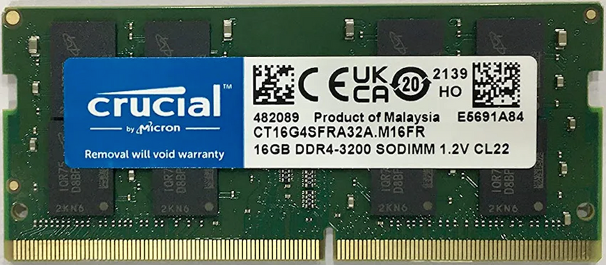 Пам'ять Crucial 16 ГБ SO-DIMM DDR4 3200 МГц (CT16G4SFRA32A) 42468 фото